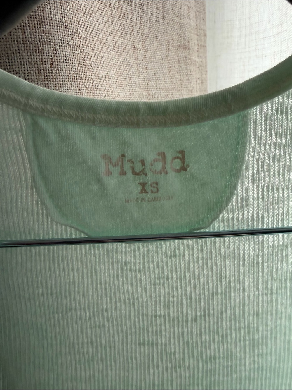 Mudd Light Mint Ribbed Henley Tank - Women - Picture 5 of 5